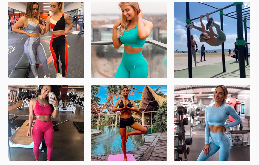 Gymshark is an example of a brand that is making use of user generated content (UGC) on it's social media. 