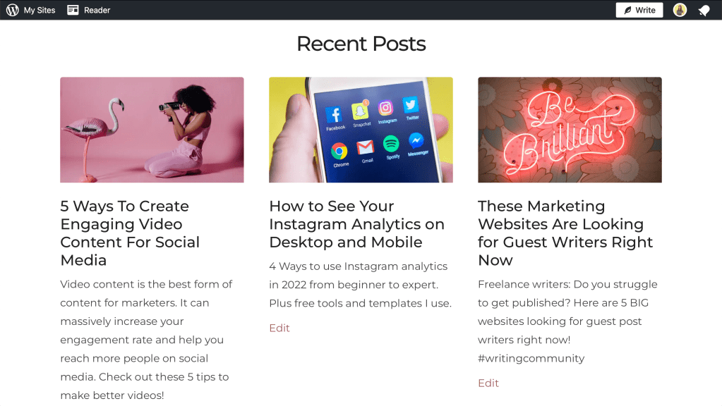 How to start a successful blog 
Business blog
Social media blog
