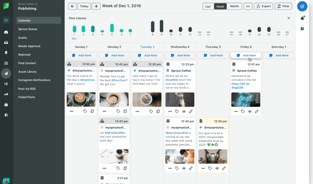 Visual Calendar from Sprout Social