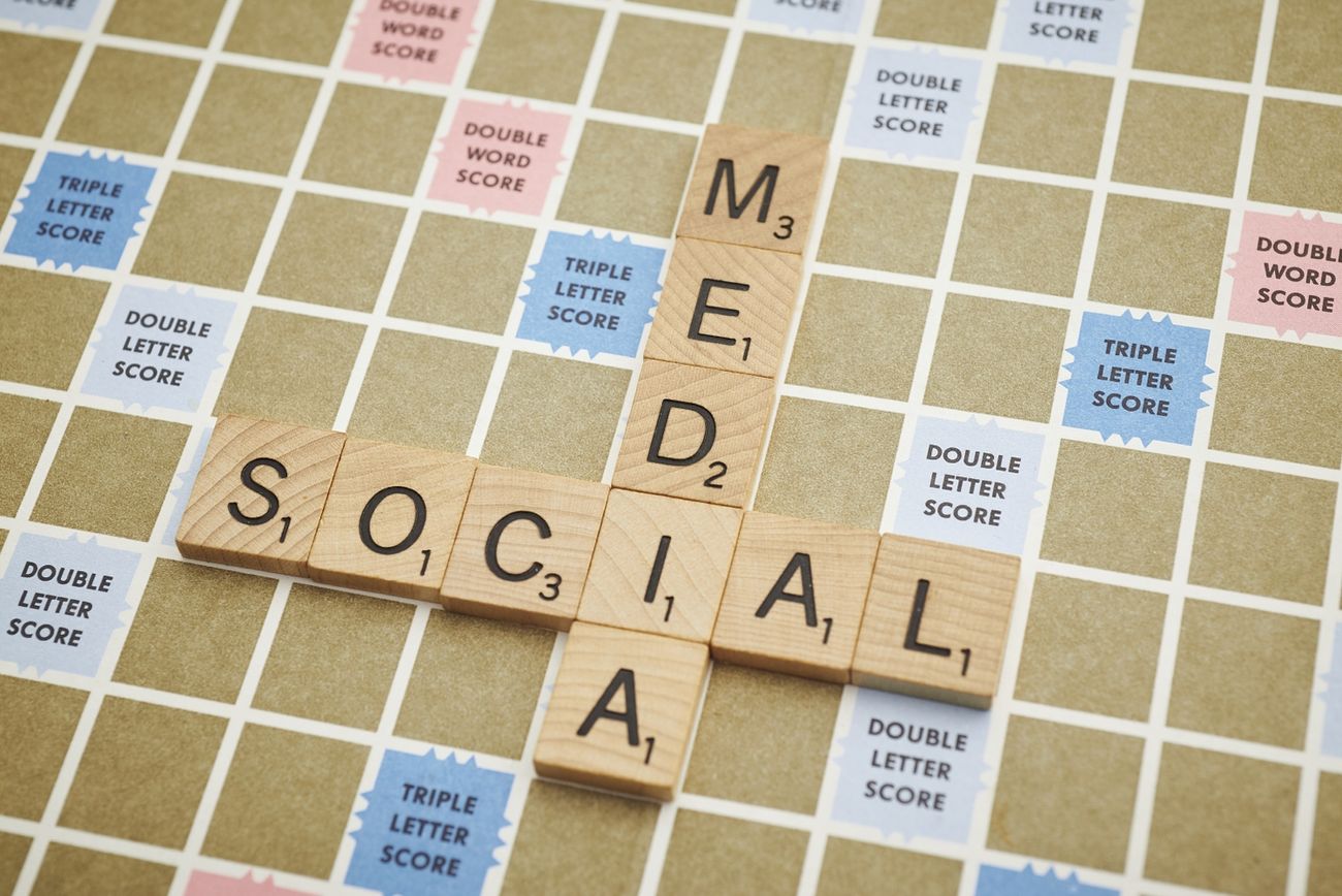 Social Media crossword board Background