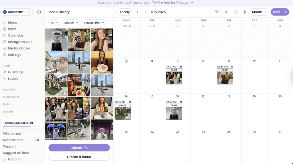 Pallyy's Monthly Scheduling Calendar