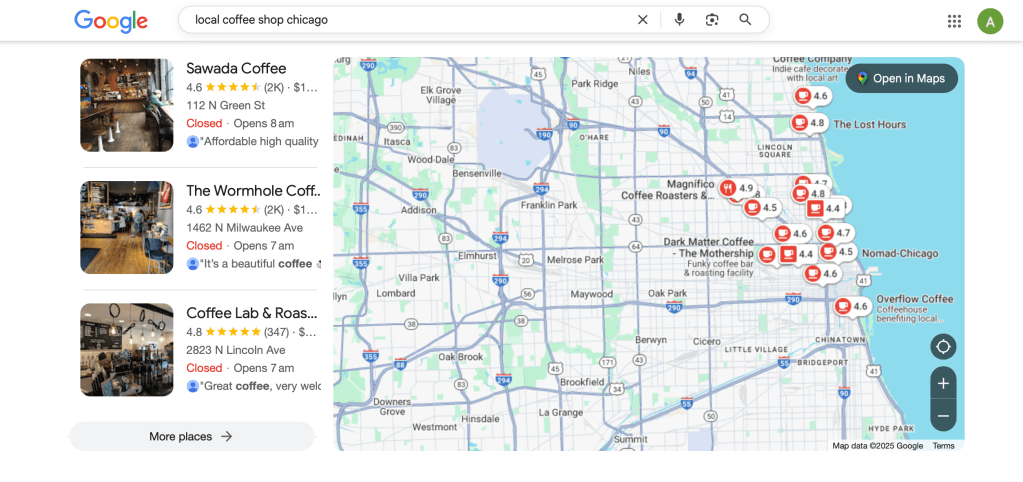 Google search results for social media competitors
