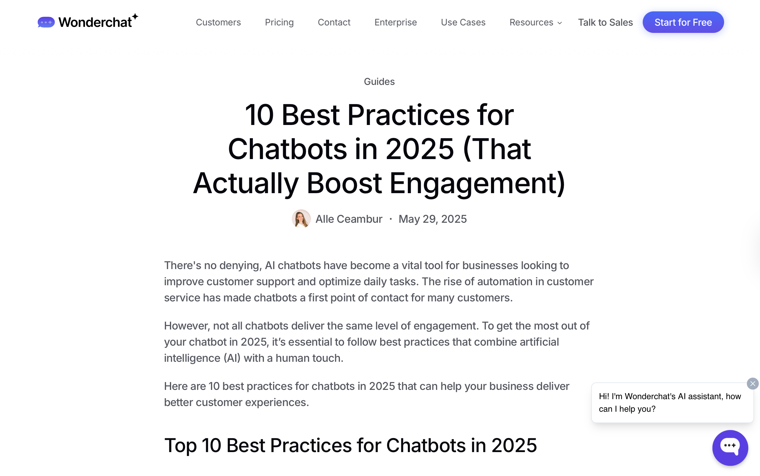 Blog post we write for Wonderchat