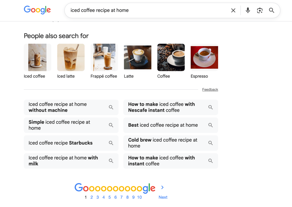 Google search example of People also search for section