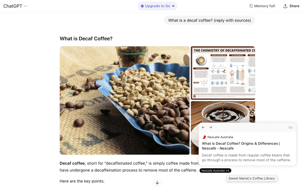 AI citations example from ChatGPT