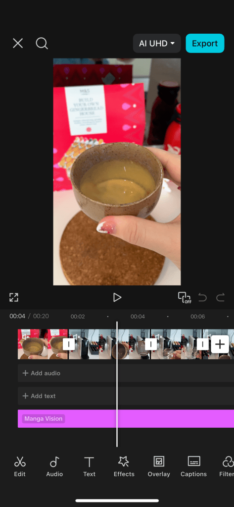 View of capcut mobile phone editor 