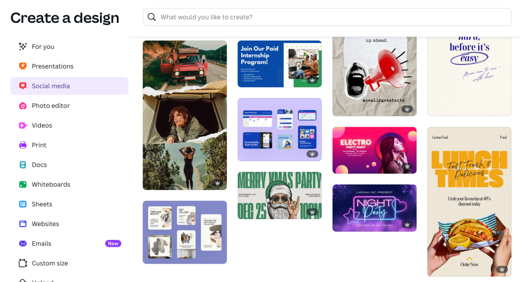Canva templates for social media