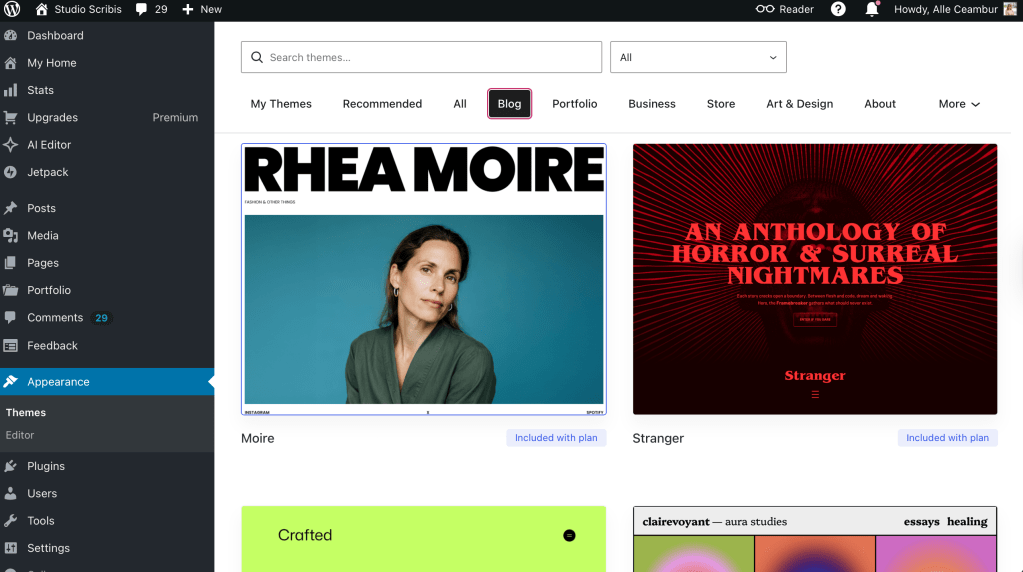 Wordpress themes list